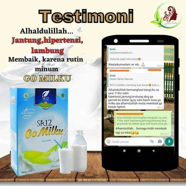 GoMilku SR12 Susu Kambing Etawa Bubuk Untuk Kesehatan Jantung Diabetes Darah Tinggi Vertigo TBC Paru - Paru