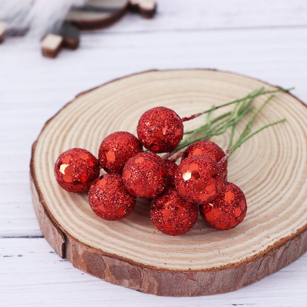 Solighter 10 Pcs Small Berries Home Floral Decor DIY Dekorasi Pernikahan Bunga Kerajinan Perlengkapan Pesta Benang Sari Artificial Flower