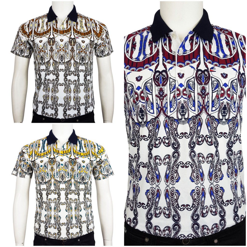 Kaos Kerah Pria Katun Import Motif / Kaos Pria Dewasa Miller Newman 51