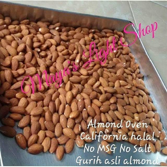 Almond 100gr kacang almond panggang halal roasted almond kacang badam cemilan snack peanut bumil busui promil