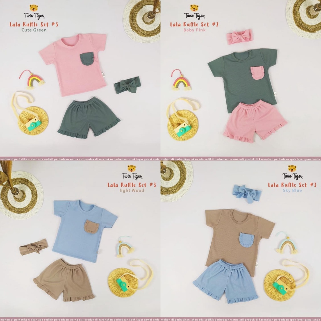 Twin Tiger Hoodie / Lala Wafer Set 0-5 Tahun Setelan Anak Kekinian Lucu Murah CBKS