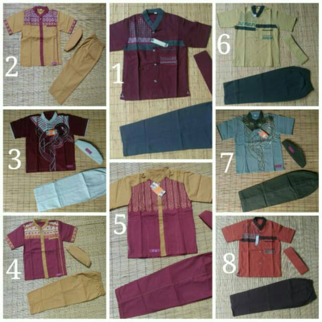 BAJU ANAK LAKI KOKO ANAK 4,5,6 TAHUN ANNAS KATUN CIGARETTE RING BORDIR  HARGA MURAH