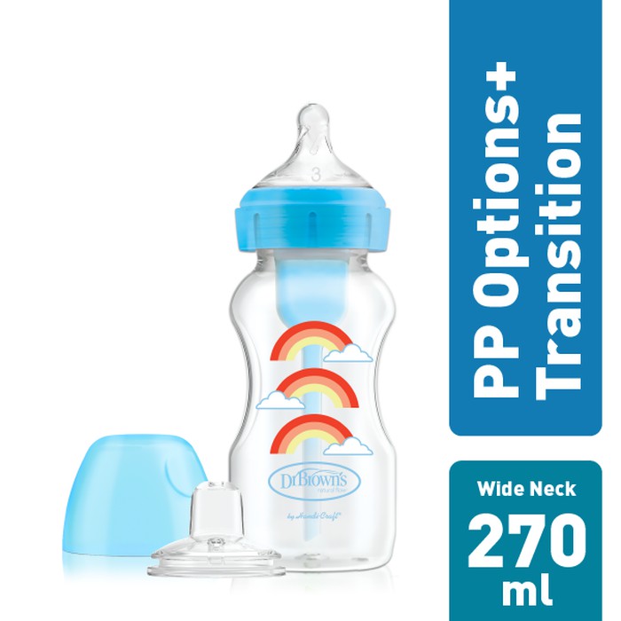 DR BROWNS PP WIDE NECK OPTIONS BOTTLE W/ SIPPY SPOUT SYSTEM 9OZ / 270ML