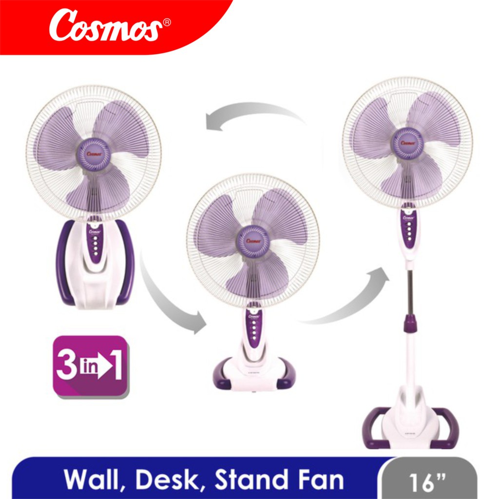 COSMOS KIPAS ANGIN 3IN1 WALL DESK STAND FAN 16-S033 16 S033 16S033