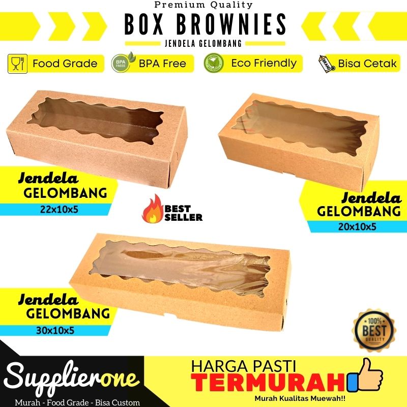 

Kemasan Brownies / Dus Brownies / Box kue / Dus Brownis / Box Brownis Jendela Gelombang / Dus Kue