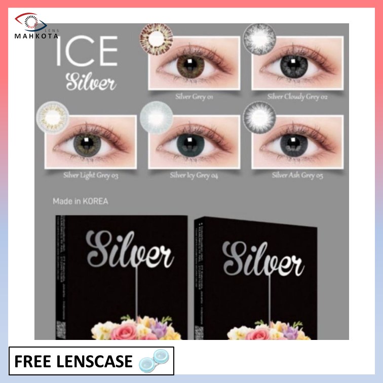 SOFTLENS ICE SILVER / NORMAL &amp; MINUS (-0.50 s/d -3.00) By EXOTICON / DIA 15MM / CLOUDY GREY / LIGHT GREY / ICY GREY / ASH GREY / Softlen Soflen Soflens