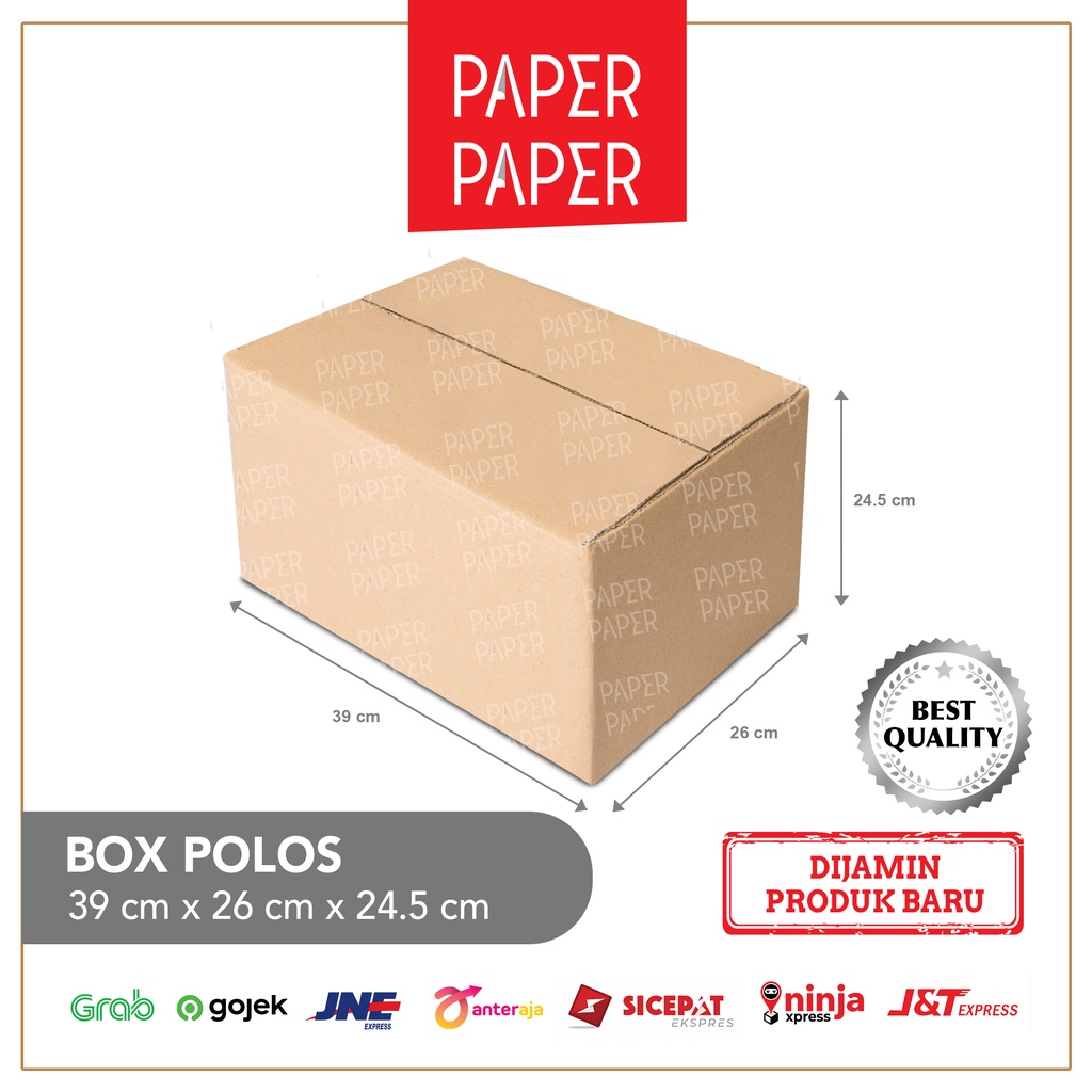 

Kardus Box Karton 39x26x24.5 Polos - Baru - Murah
