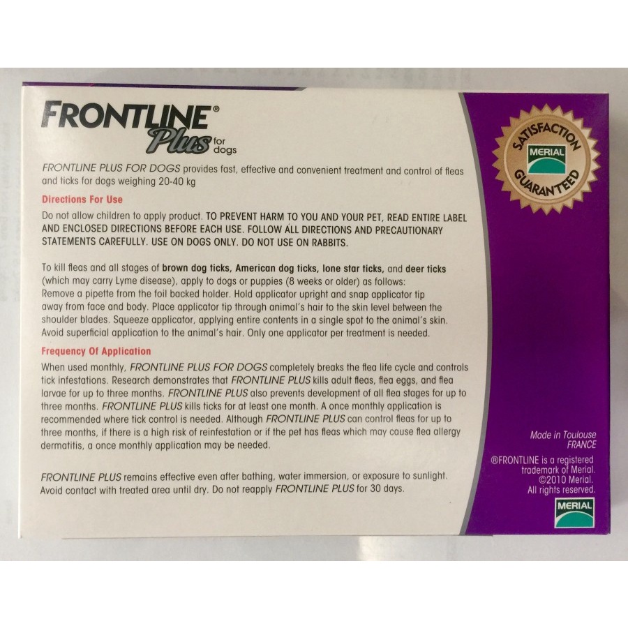 FRONTLINE PLUS DOG- pembasmi kutu Tetes / FrontLine Spot On 20-40kg per pcs/Pipet