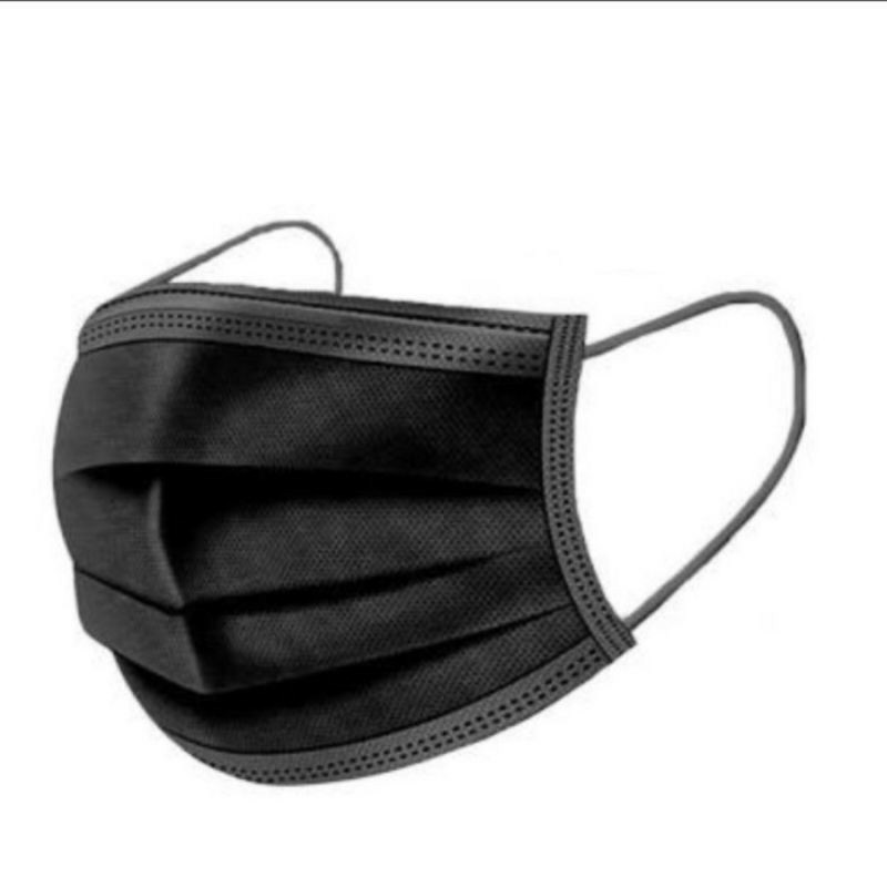 Masker orlee hitam 50 pcs ada embos / surgical mask orlee / masker 3ply hitam