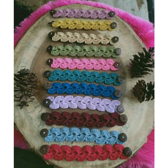 motif kipas/konektor masker lucu/konektor masker murah/pengait hijab masker/rajut/grosir