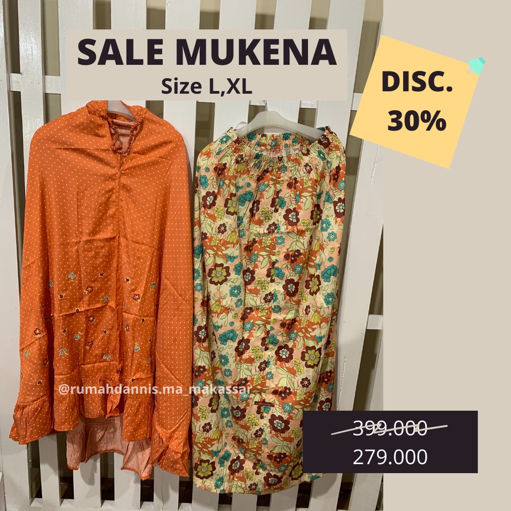 SALE Mukena Dewasa Rumah Dannis (Bunga Orange)