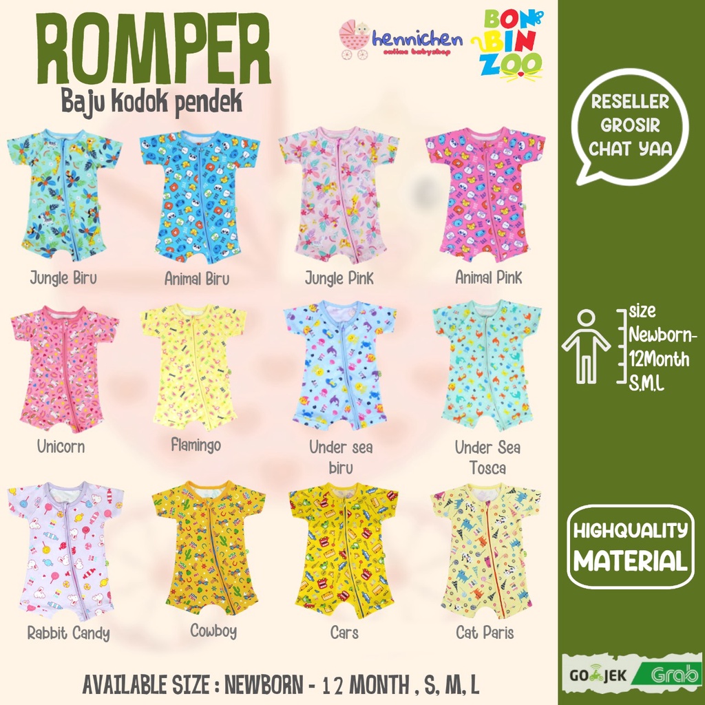 Bonbinzoo Romper Pendek Kodok SNI 0-2 Tahun (jumper ) baju anak / baju bayi