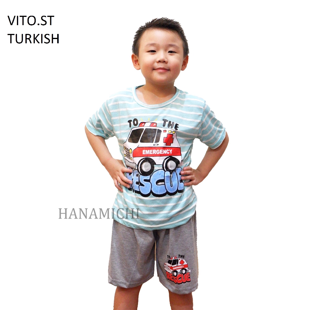 Hanamichi VITO.ST Setelan Anak Bergambar Lengan Pendek