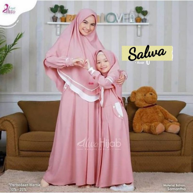 Baju Dress Gamis Syari Pasangan Bunda Ibu dan Anak Kid Kids And Mom Wanita Muslim Busui Free Hijab J