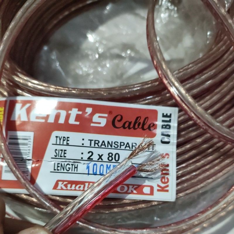 Kabel transparan 2 x 80 besar kabel serabut kabel rambut