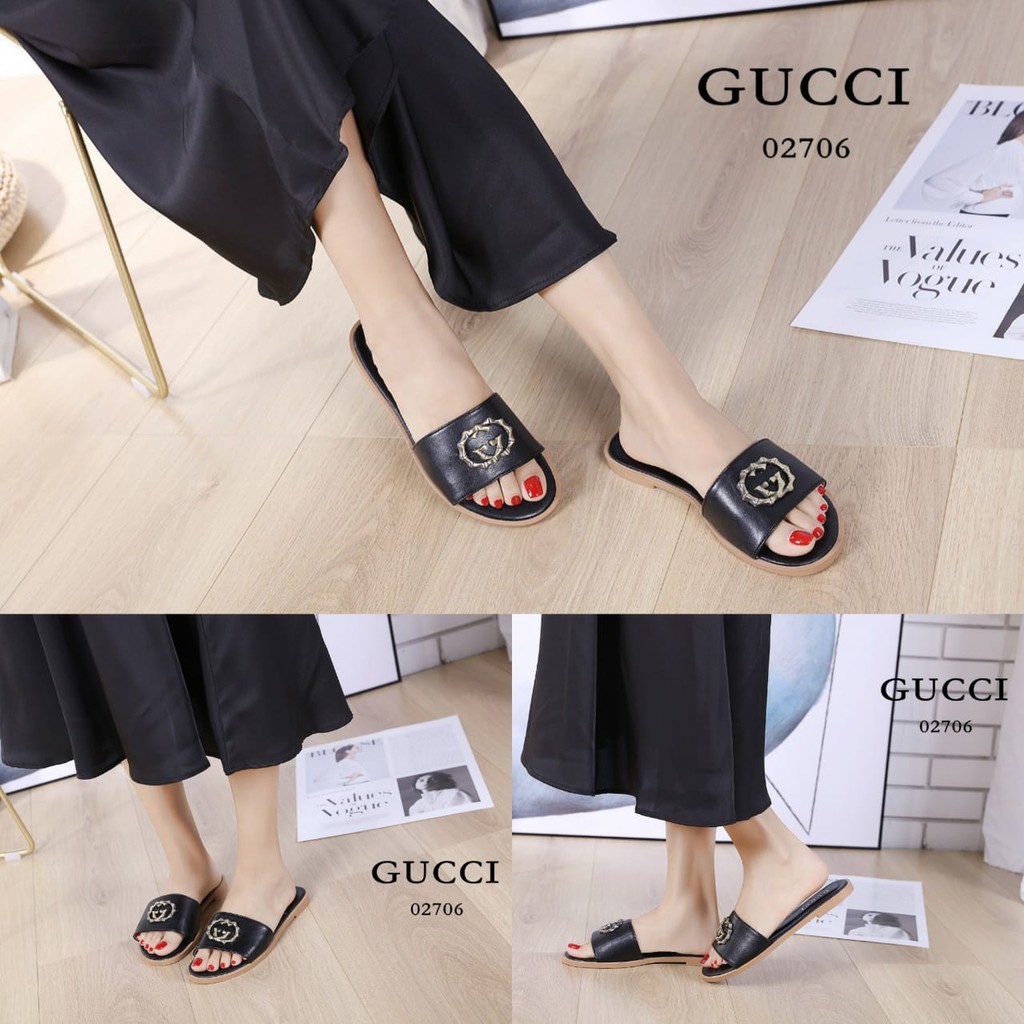 SANDAL SLIPPER FLIPFLOP KULIT HALUS #02706#