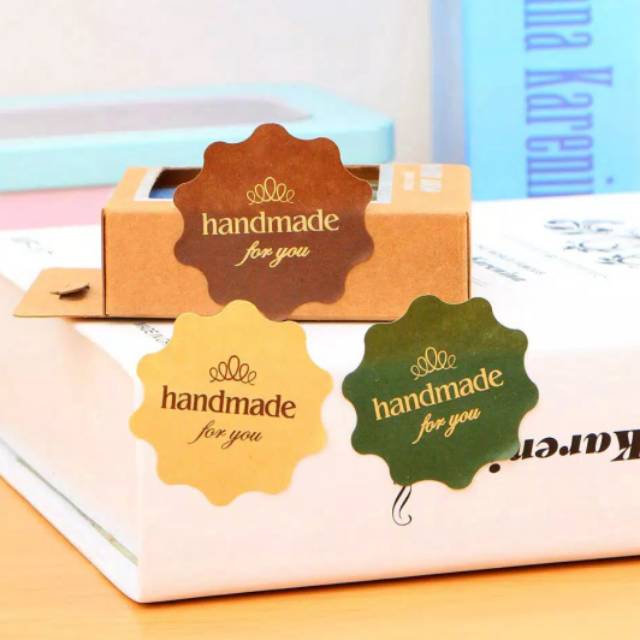 

Stiker Sticker Label Handmade For You Seal Segel Package Baking Decoration Kemasan Toples Box Kue