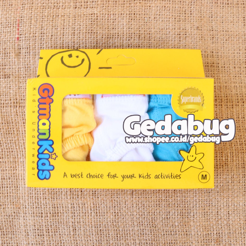 CD Anak GT MAN Kids Kuning | Celana dalam anak karet kerut polos | Gedabug