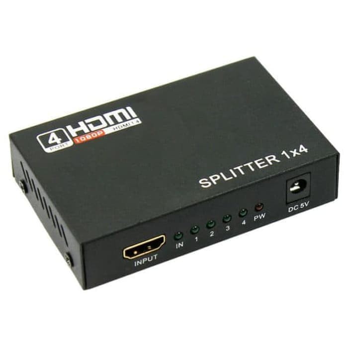 HDTV Splitter 4 Port Hub Full Video 1X4 HD Spliter Split 1 In 4 Out Repeater Amplifier V1.4 3D 1080P