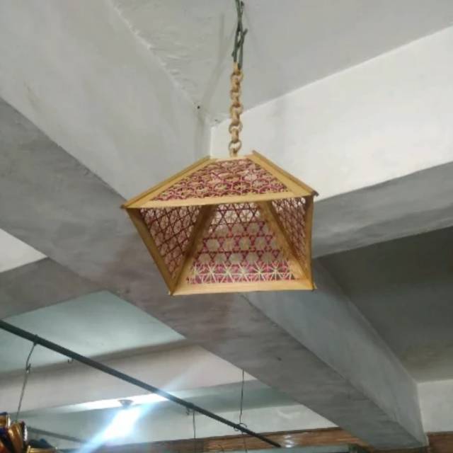 Hiasan Lampu Gantung Cap Bambu Gantung Unik Anyaman Bambu Gantung Shopee Indonesia