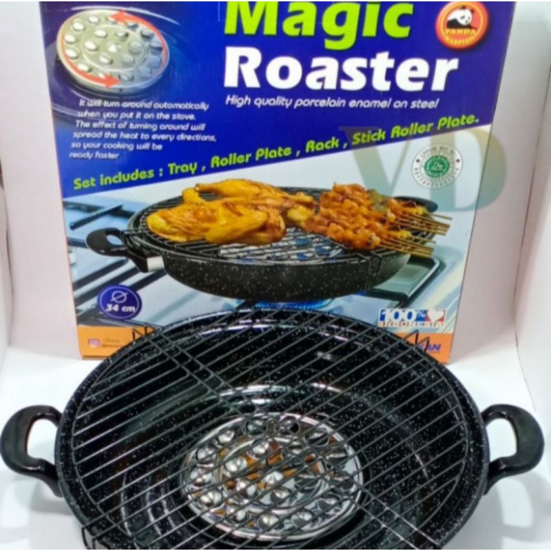 magic roaster enamel 34cm/panggangan pemanggang alat panggang enamel 34cm high quality