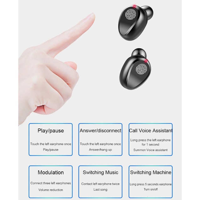 TWS F9 Earphone Bluetooth Tws Nirkabel Power Bank Headphone Display Wireless Dengan Headset mic