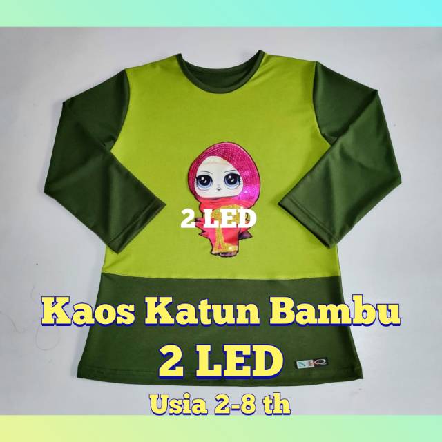 Kaos Katun Bambu LED (2-8 th)