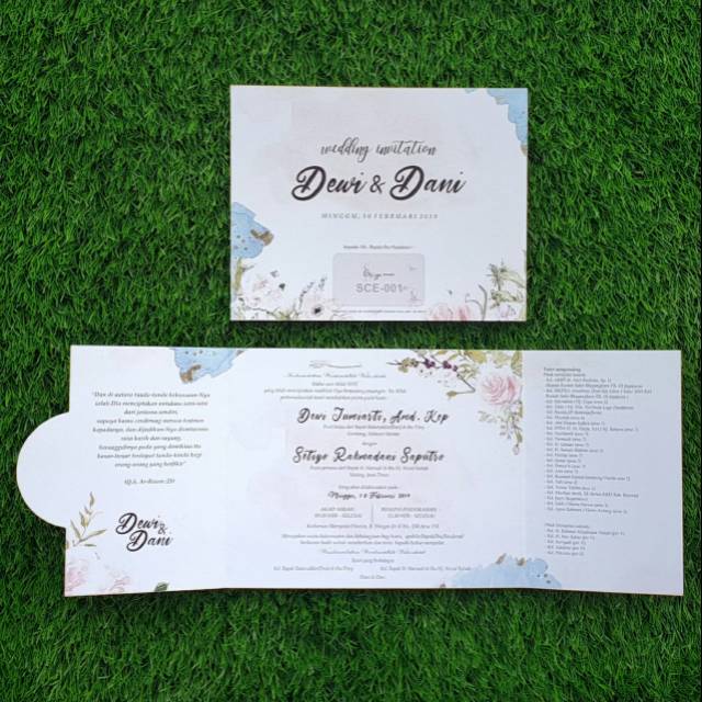 Undangan Lipat 3, Bonus Thanks Card, Video Undangan Digital