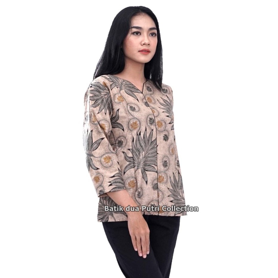 Blouse Batik Atasan Wanita Modern Lengan 7/8 By Batik Dua Putri Collection