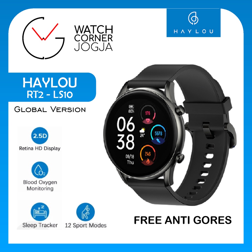Haylou RT2 LS10 HD Screen SpO2 IP68 ORIGINAL Smartwatch GLOBAL Version GARANSI RESMI