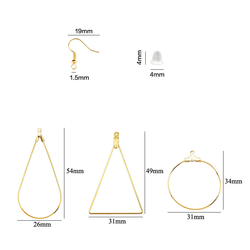 Warna Emas Perak Tembaga Hoops Earrings Kit Earrings Clasps Hooks Ear Wire Hoops Earrings Kabel Untuk Persediaan Pembuatan Perhiasan DIY