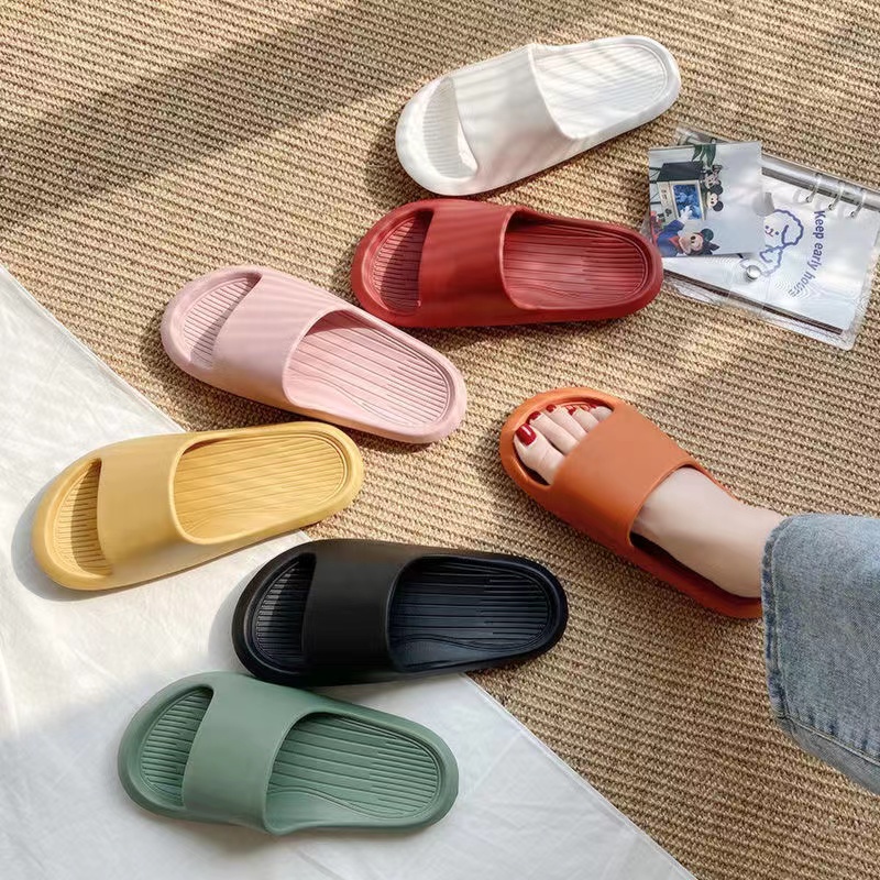 Sandal Bahan EVA Sandal Polos Wanita Slip On Korean Style Murah Empuk Anti Selip Anti Air Komin