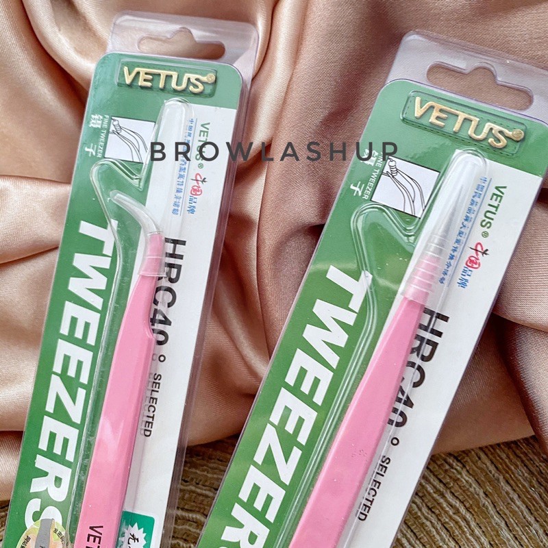 Pinset VETUS PINK ORIGINAL CS-12 CS-15 tweezer timbul CS12 CS15 eyelash extension bengkok russian