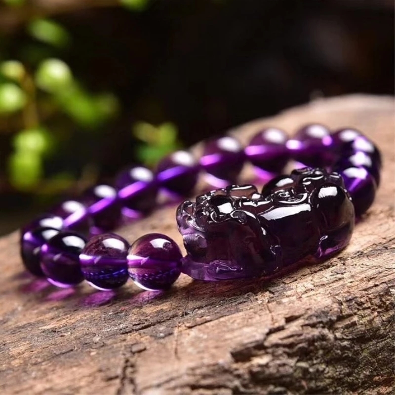 Feng Shui Amethyst Obsidian Pixiu Good Luck Wealth Bracelets/Couple Charm Charm Jewelry Lucky Gift