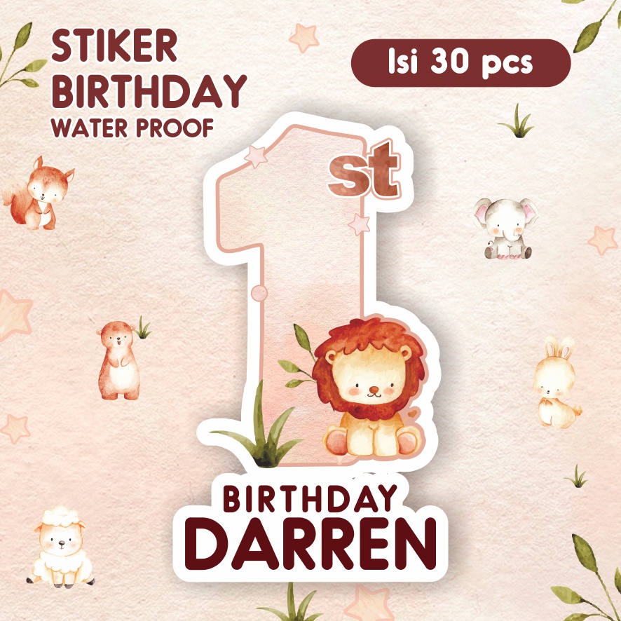 

stiker birthday souvenir waterproof anak