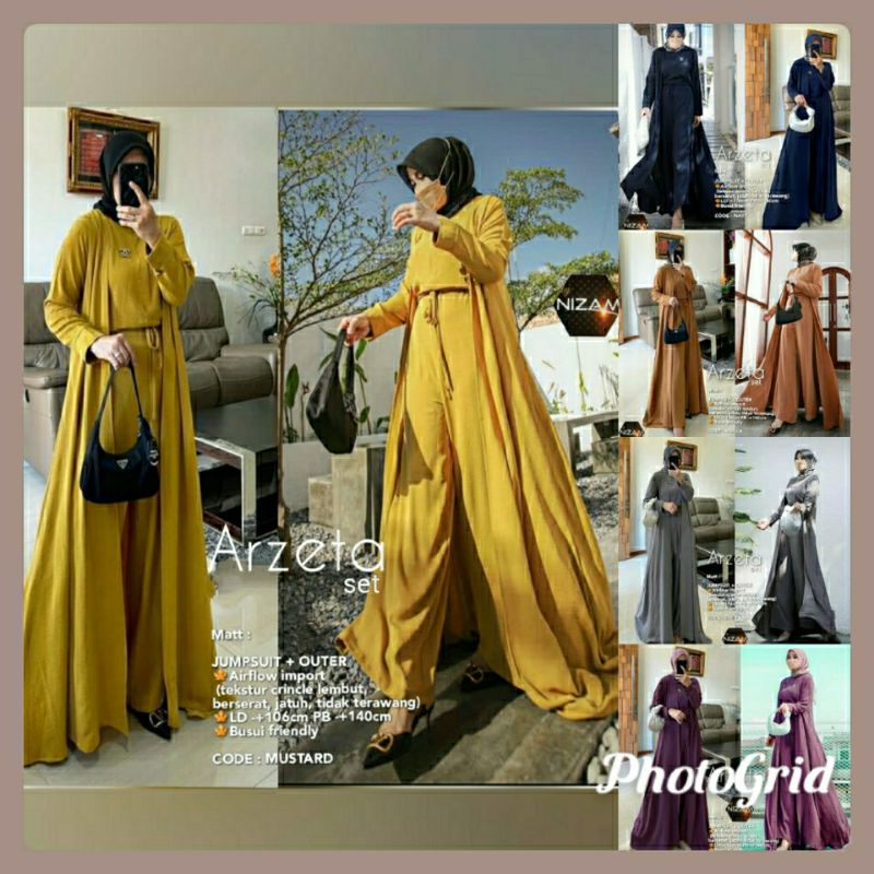 arzeta set by nizam jumpsuit set outer 2in1