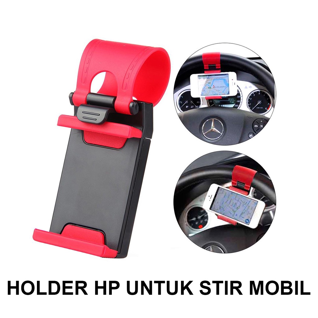 Holder Jepit Stir Mobil - Holder Stir Mobil - Pegangan Hp Stir Mobil TLM