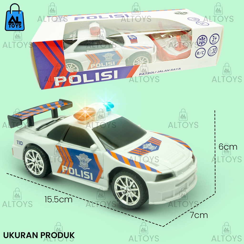 Mainan Remote Kontrol Mobil Polisi 2.7Ghz Skala 1:32 - RC Police Car