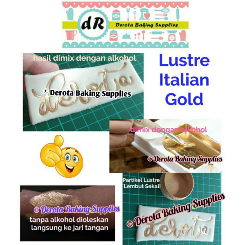 Lustre Dust Italian Gold Edible Bubuk Emas