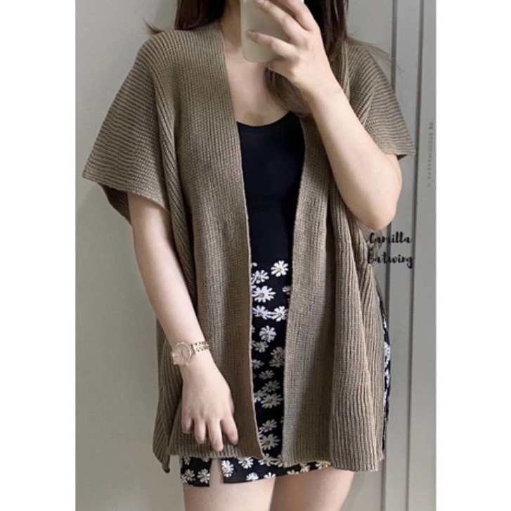 OUTER RAJUT CAMILLA BATWING/CARDIGAN RAJUT OVERSIZE MOTIF ROMPI KELELAWAR/BATWING RAJUT TERBARU