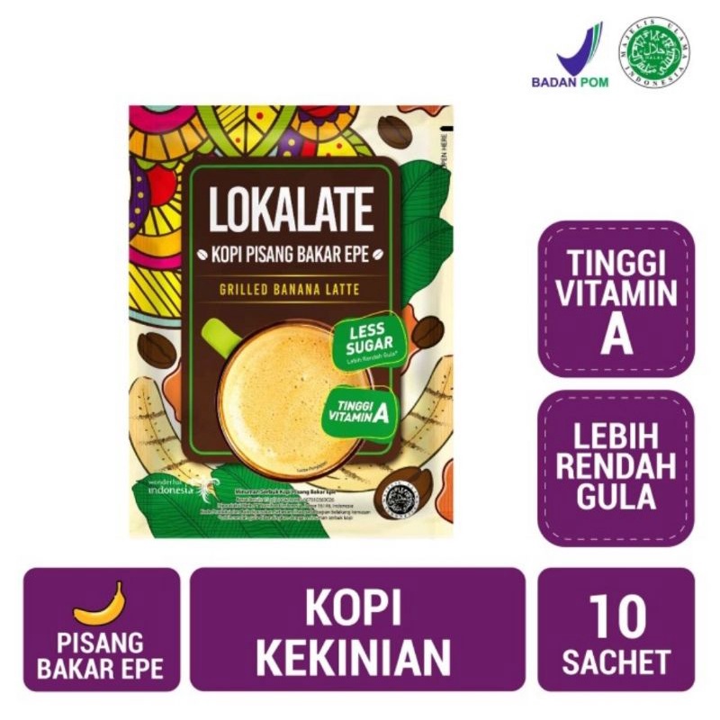 

Lokalate Kopi Pisang Bakar Epe 1 Renceng isi 10 Sachet