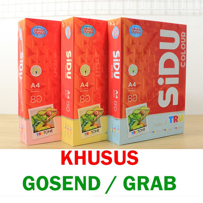 

Rad Kertas HVS Warna Sidu A4 80 Gram (KHUSUS GOSEND/GRAB)