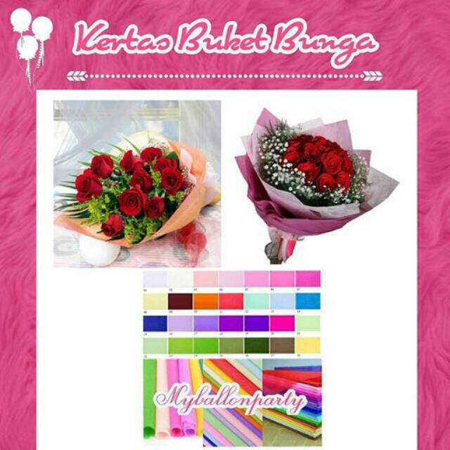 Kertas Buket Bunga Motif Polos