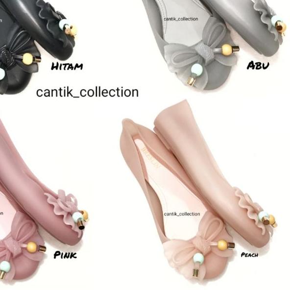 ➳ Sepatu Jelly Wanita Breslin Flat Shoes Ring & Pita 201 - Sepatu Karet Jelly Wanita Flat Shoes 201-