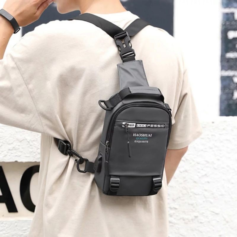 JS_BEST SELLER !! Waistbag Pria / Tas Selempang Lokal / Multi / Sling Bag / Tas selempang HAOSHUAI