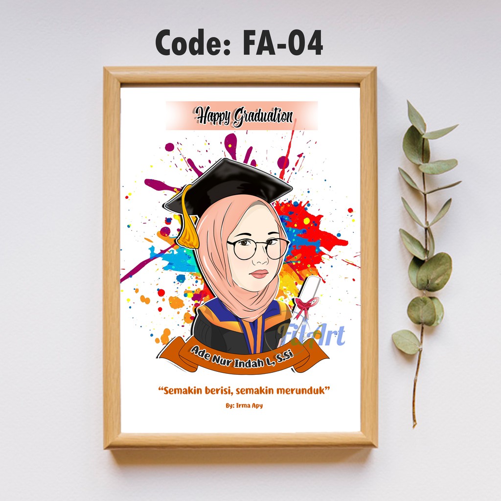 

(SOFT FILE) FOTO KARIKATUR/ ILUSTRASI KADO WISUDA Setengah Body
