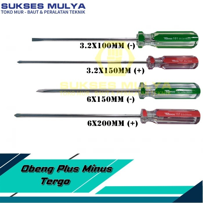 TLTEGRO Obeng Minus 5mm x 150mm Gagang Kristal