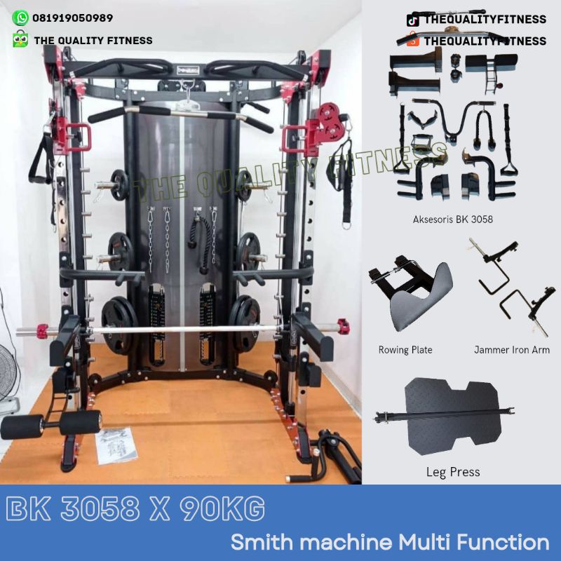 Only Mashine Multi fungsional Smith Machine Pro BK 3058 Red Import