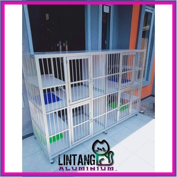 Kandang Kucing Galvalum 2tingkat 4kamar jeruji