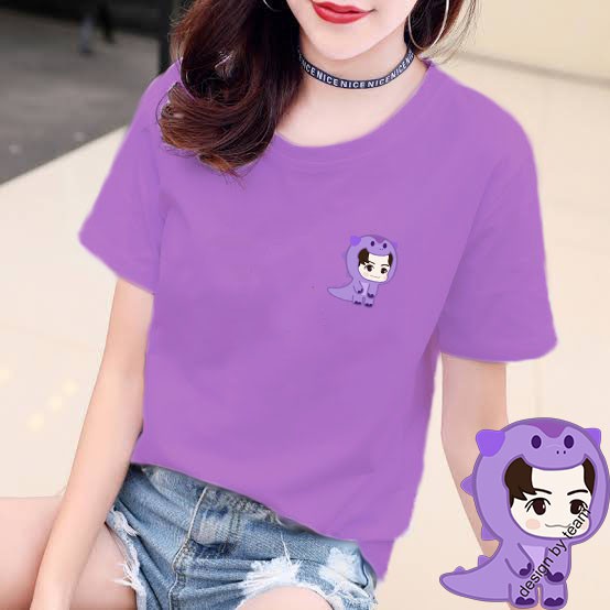 YOURSTYLE1119 - KAOS KARAKTER PURPLE REX DINO BAJU KAOS WANITA DISTRO UNISEX OVERSIZE JUMBO KEKINIAN